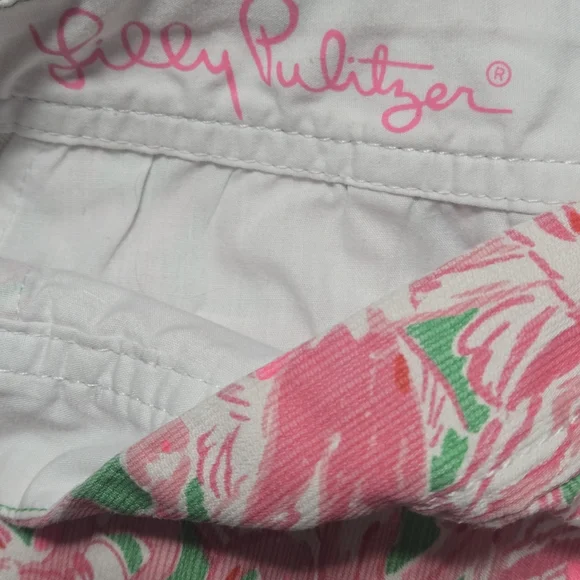 Lilly Pulitzer The Buttercup Short Scalloped Hem Flamingo Print - Picture 5 of 7